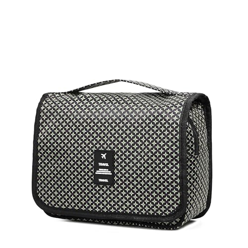 Sechunk Waterproof Travel Toiletry Bags Hanging Multi-function Cosmetic Bag Makeup Bag for Women - color: dblueStar