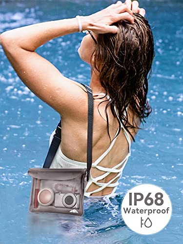 HEETA 2-Pack Waterproof Fanny Pack Pouch Dry Bag for Phone Passport Purse - color: Grey & Orange