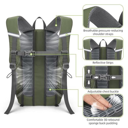 RealCool 30L Lightweight Hiking Backpack, Waterproof Daypack for Camping - color: Army Green, size: 30L
