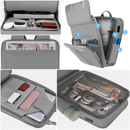 ZINZ Slim & Expandable Laptop Backpack 15.6 16 17 inch,Grey - color: G01y01