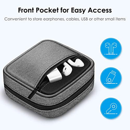 FINPAC Charger Case for MacBook, Small Electronic Organizer Pouch Bag - color: Black and Gray