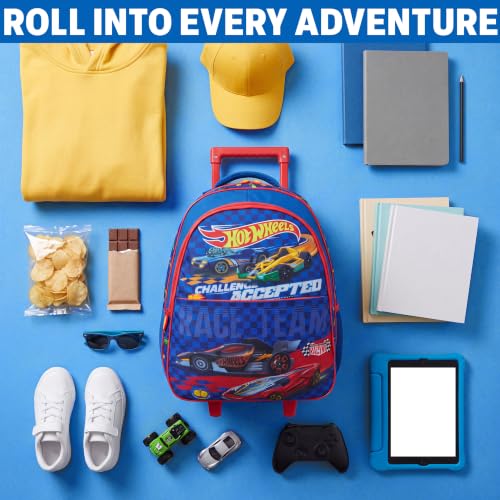 Get Trend Hot Wheels Boys 2-in-1 Rolling Luggage Bag with Wheels, 20.5 in - color: Multi Hot Wheels
