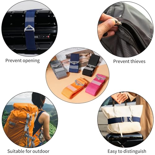 TOOVREN 2-in-1 Luggage Straps Add a Bag Bungees Travel Belt for Luggage Strap for Backpack Attachment Over Handle Carry On Bag Adjustable Elastic Suitcases Belt Travel Accessories Blue - color: Blue