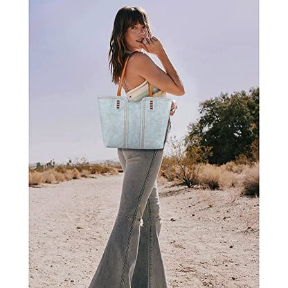 Montana West Tote Bag for Women Top Handle Satchel Purse - color: Pastel Blue