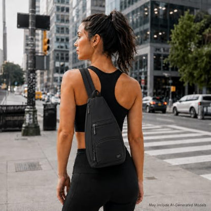 Reebok Crossbody Bags - Compact Multi-purpose Sling Bags for Women & Men - color: Maeve Black