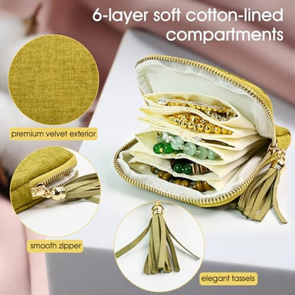 Portable Ring Keychain Holder - Jewelry Holder - color: Avocado Green