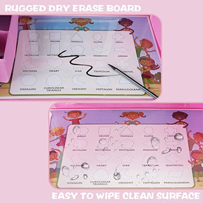 Bundle–2 Items: MENZOKE Car Seat Tray with Dry Erase Board and Cooler Cup Holder, Pink & Magic Pink