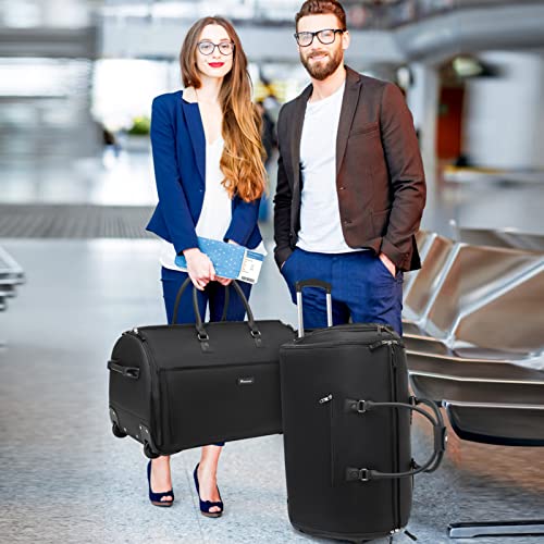 Modoker 3-in-1 Rolling Garment Duffle Bag with Wheels, 25in Black - color: 25in-Black