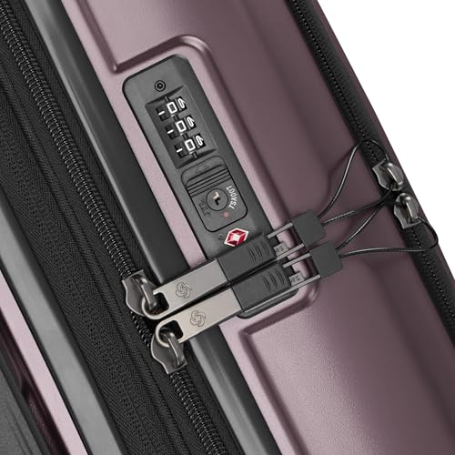 Samsonite Octiv Pro 3-Piece Hardside Lightweight (21/24/28) Front Pocket Carry-On Pro, Medium & Large-Checked Luggage Set, Expandable, Four Spinner Wheels, Adjustable Handle, TSA Lock – Purple - color: Amethyst Purple, size: 3-Piece Set (Pro 21 with Front