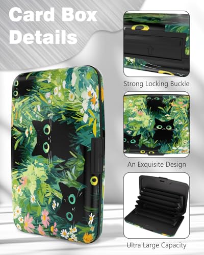 Maicican Credit Card Holder, Mini RFID Blocking Aluminum Wallet - color: Grassland and Cats