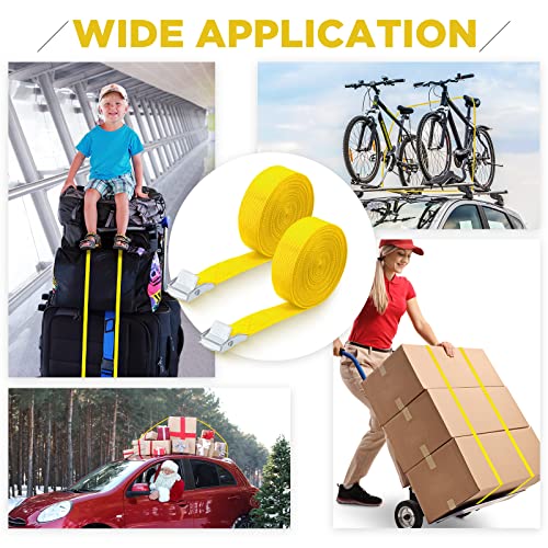 Riakrum 16 Feet 15 Pcs Lashing Straps with Buckles, Adjustable, Yellow - color: Yellow, size: 16 Feet
