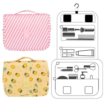 L&FY Hanging Travel Toiletry Bag For Women Travel Makeup Cosmetic Organizer Pouch Men's Dopp Kits With Handle,Hook