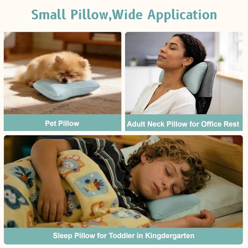 vocheer Small Pillow with Removable Cover, 11"x 7" Tiny Travel Pillow 1PC - color: Sage-1pc