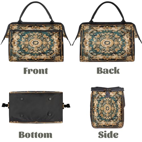 Carpet Pattern Weekender Overnight Bag for Women Travel Gym Sport - color: D 011