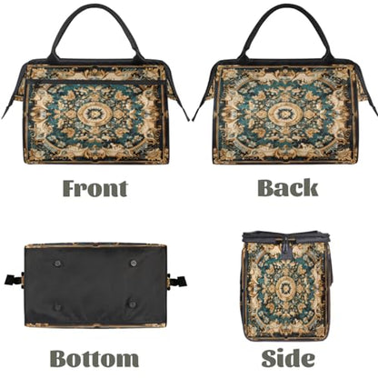 Carpet Pattern Weekender Overnight Bag for Women Travel Gym Sport - color: D 011