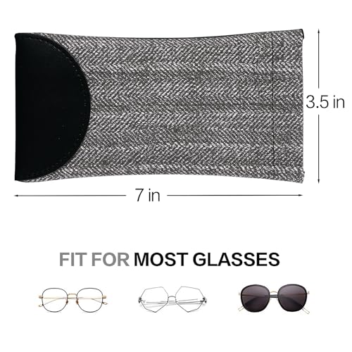 Vemiss 3 Pack Glasses Case, Squeeze Top Soft Sunglasses Pouch - color: A-black Brown Yellow