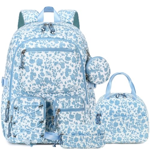 PiPiCat Backpack for Girls 4 in 1 Back to School Bookbag - color: K2 Soft Blue