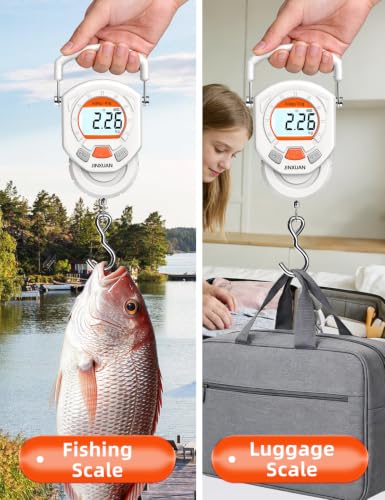 Fishing Scale 132lb/60kg Luggage Scale Digital Fish Scale with Backlit LCD Display, Fish Weight Scale Luggage Weight Scale Hanging Scale with 4 Units USB Cord, Fishing Accessories Fishing Gift - style: USB Rechargeable