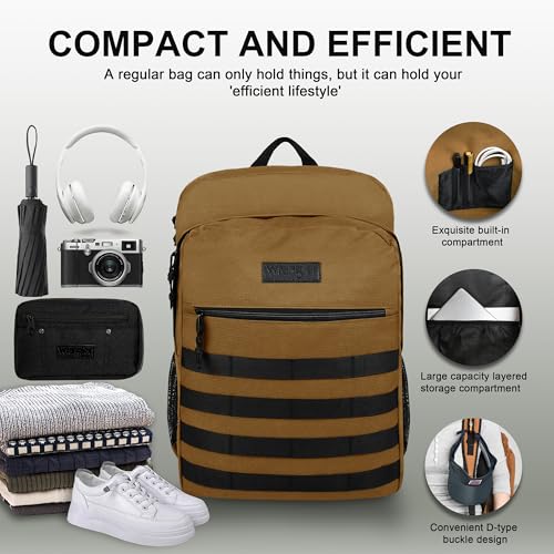 Wrangler Tradesman Backpack, Water Resistant Casual Daypack for Travel Work School - color: Khaki