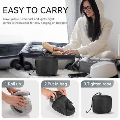 SZXYX Travel Pillows - 100% Pure Memory Foam Neck Pillow for Airplanes