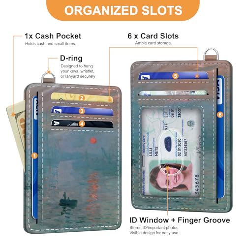 SEAVILIA Small Credit Card Holder for Women, Slim RFID Blocking Wallet - color: Boat