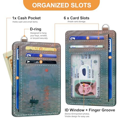SEAVILIA Small Credit Card Holder for Women, Slim RFID Blocking Wallet - color: Boat