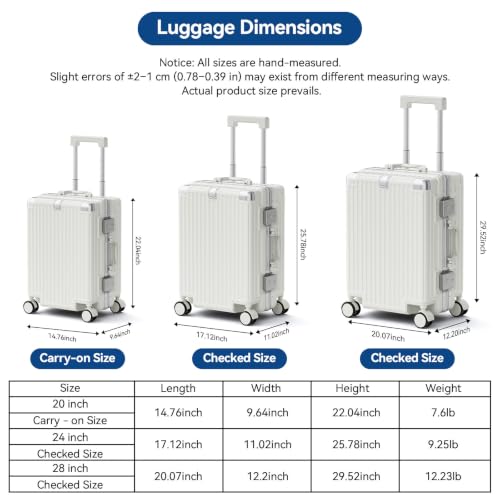 Trunk Luggage, Hardside Large Checked Suitcase, White, 28 in - color: white, size: 28in