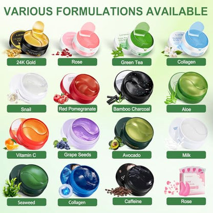 Eye Mask, 30 Pairs Aloe Under Eye Patches for Puffy Eyes and Dark Circles - color: Light Green