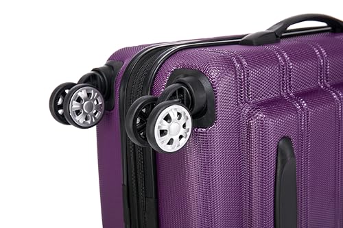 Rockland Melbourne Hardside 2 Piece Expandable Spinner Wheel Luggage Set, Carry-On 20" and Tote 14", Purple - color: Purple, size: 2 Piece (20"/14" Tote)