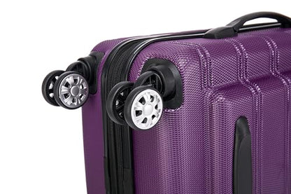 Rockland Melbourne Hardside 2 Piece Expandable Spinner Wheel Luggage Set, Carry-On 20" and Tote 14", Purple - color: Purple, size: 2 Piece (20"/14" Tote)