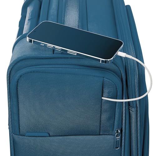 Samsonite UpLIFT Lightweight Large Checked Softside Luggage with Spinner Wheels - Expandable - Airline-Approved, Polyester Soft Suitcase for Ultra Light Travel - Cerulean Blue - color: Cerulean Blue, size: Large Checked