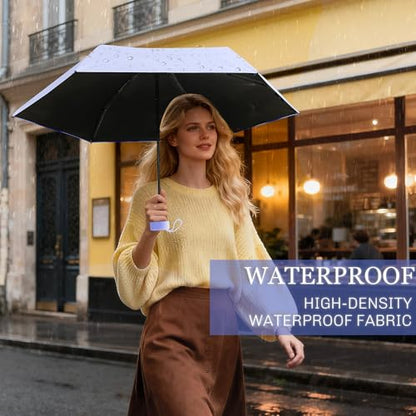 TOPSAIL Mini Umbrella for Travel, UPF 50+ UV Sun & Rain Protection, Compact 6k Folding Pocket Umbrella with Case for Purse, Backpack - color: Purple