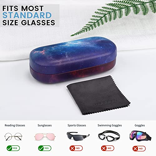 molshine Hard Shell Sunglasses Case,Classic Large Glasses Case for Women Men,Sunglass Eyeglasses - color: Purple