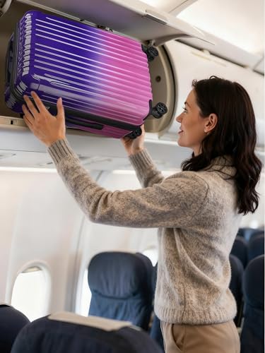 Expandable Carry on Luggage Suitcase with Wheels - color: Magic, size: S(20In Carry-on)