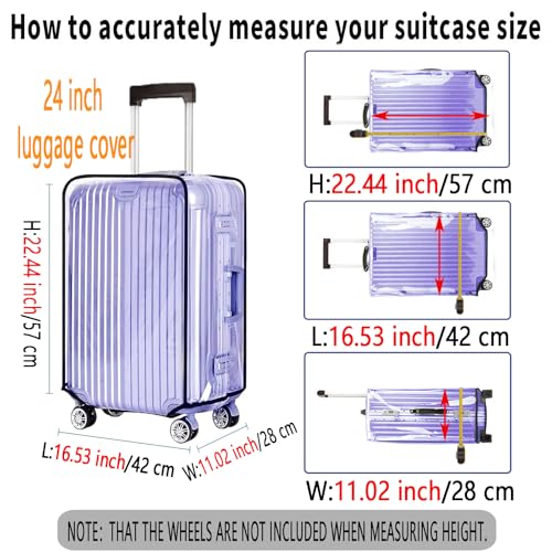 24 Inch PVC Clear Suitcase Cover (Black Trim) - color: Black Trim-0.4mm, size: M Suitcase Cover.