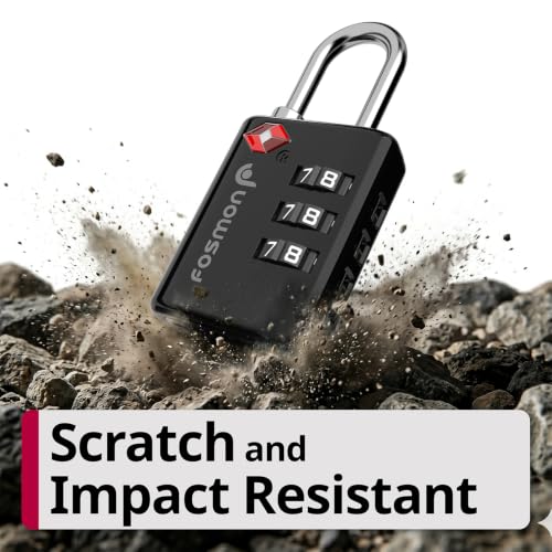 Fosmon TSA Approved Luggage Locks, 3 Digit Combination Padlock, 2 Pack - color: Black 3 Digit 2 Pack