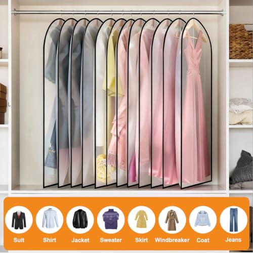 Garment Covers 60 Inch Black Trim, 12 Pack - color: Matte with Black Edge, size: 60in *12