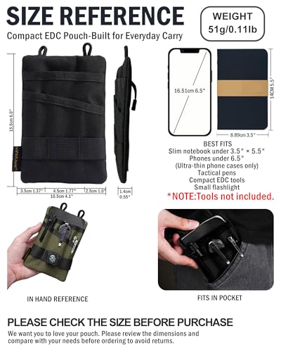 VIPERADE VE1 Pocket Organizer EDC Pouch for Men EDC Organizer Daily Carry - color: Black