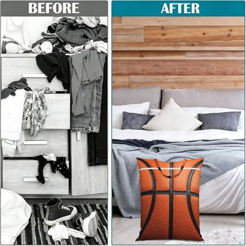 Basketball Travel Laundry Bag Washable Dirty Clothes Bag for Gym - color: Basketball