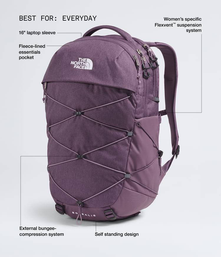 The North Face Women's Borealis Backpack, Chroma Purp Lt Hth, OS - color: Chroma Purple Light Heather/Hushed Lavender