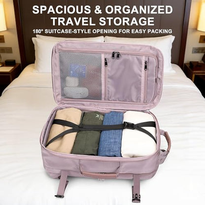 PIJUSHI Travel Backpack 35L Carry On Backpack for Airplanes Fits 16" Laptop - color: Ashen Purple