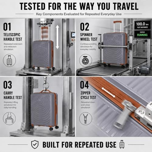 CONCEPTEN Luggage Sets 5 Piece,PP Suitcase Set with Spinner Wheels,TSA Lock - color: Grey, size: 5 Piece Sets (21/25/29/Db/Tb)
