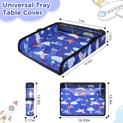 COOLBEBE Airplane Tray Table Cover, Foldable Travel Tray Cover - color: Blue Plane