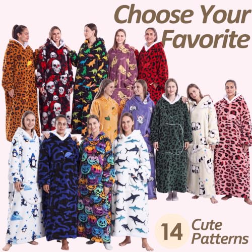 Capecage Long Wearable Blanket Hoodie with Big Pocket,Gift for Women or Men - color: Pumpkin