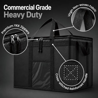 NZ home Insulated Food Delivery Bag, Grocery Cooler & Catering Tote - color: Orange, size: 3XL (PRO)