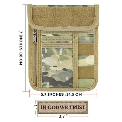 Travel Neck Wallet Tactical Passport Holder ID Card Organizer - color: CP