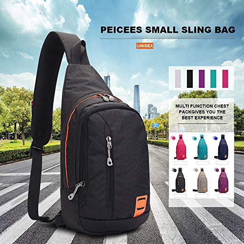 Peicees Small Sling Backpack Waterproof Unisex Shoulder Bag Chest Crossbody Daypack - color: 2_rose Red, size: Small