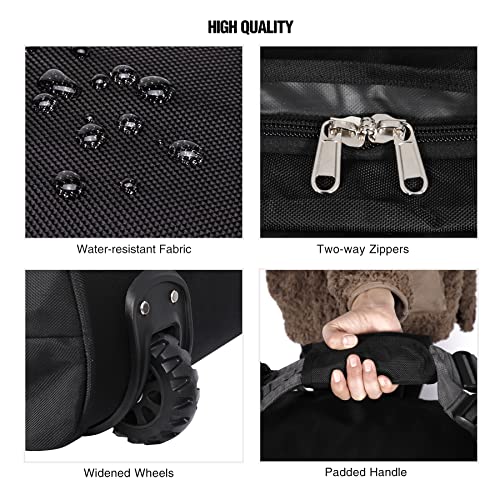 REDCAMP 85L/120L/140L Foldable Duffle Bag with Wheels, Large Travel Duffel Bag - color: 140l Black