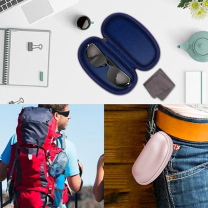 FINTIE Sunglasses Case with Carabiner, Hard Shell Shockproof Sport Glasses - color: Ocean Marble