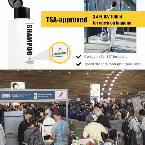 GearTrust TSA Travel Size Bottles for Toiletries, Shampoo Travel Bottles - color: White